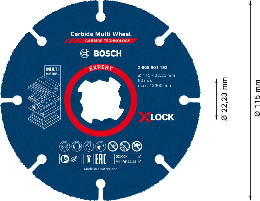 2608901192 - DISCO MULTIMATERIALE D.115mm X-LOCK X SMERIGLIATRICI