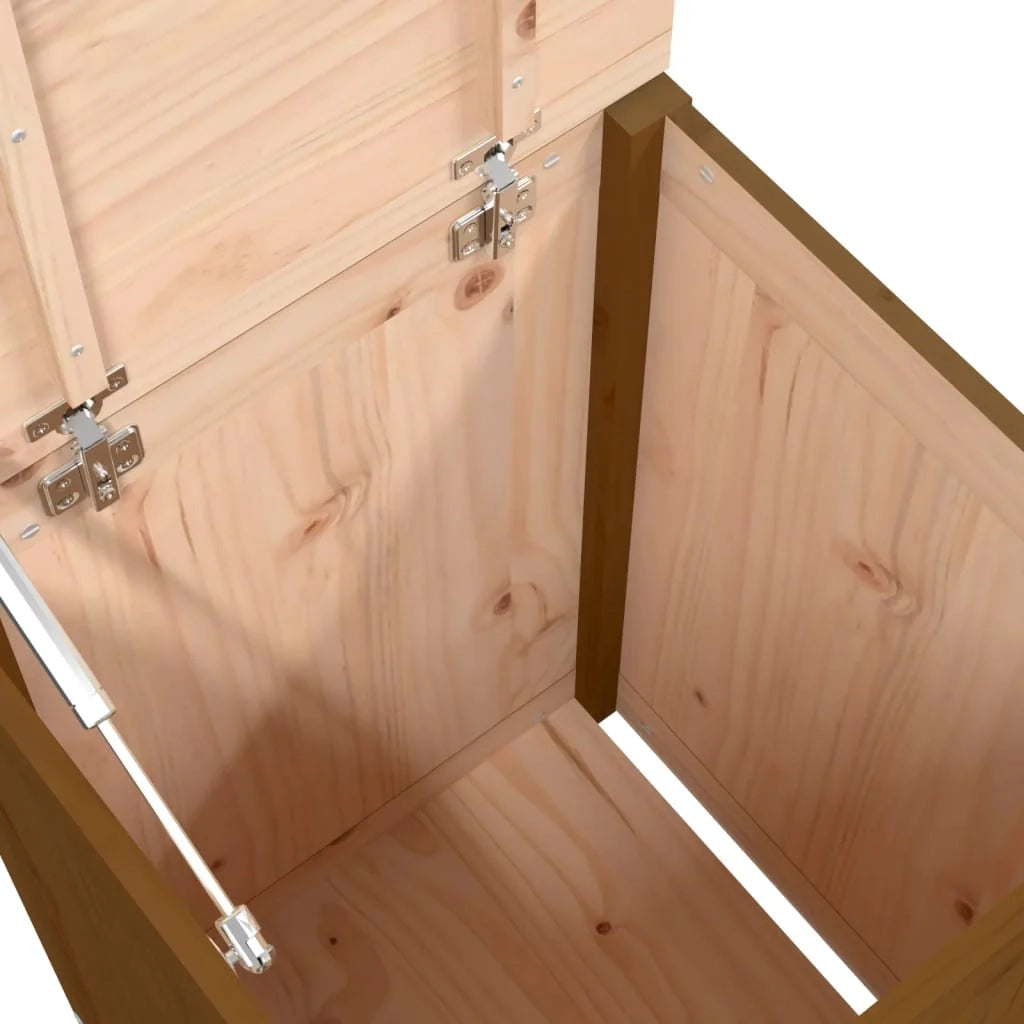 Contenitore per la biancheria 44 x 44 x 66 cm in legno massello di pino marrone miele 02_0006213
