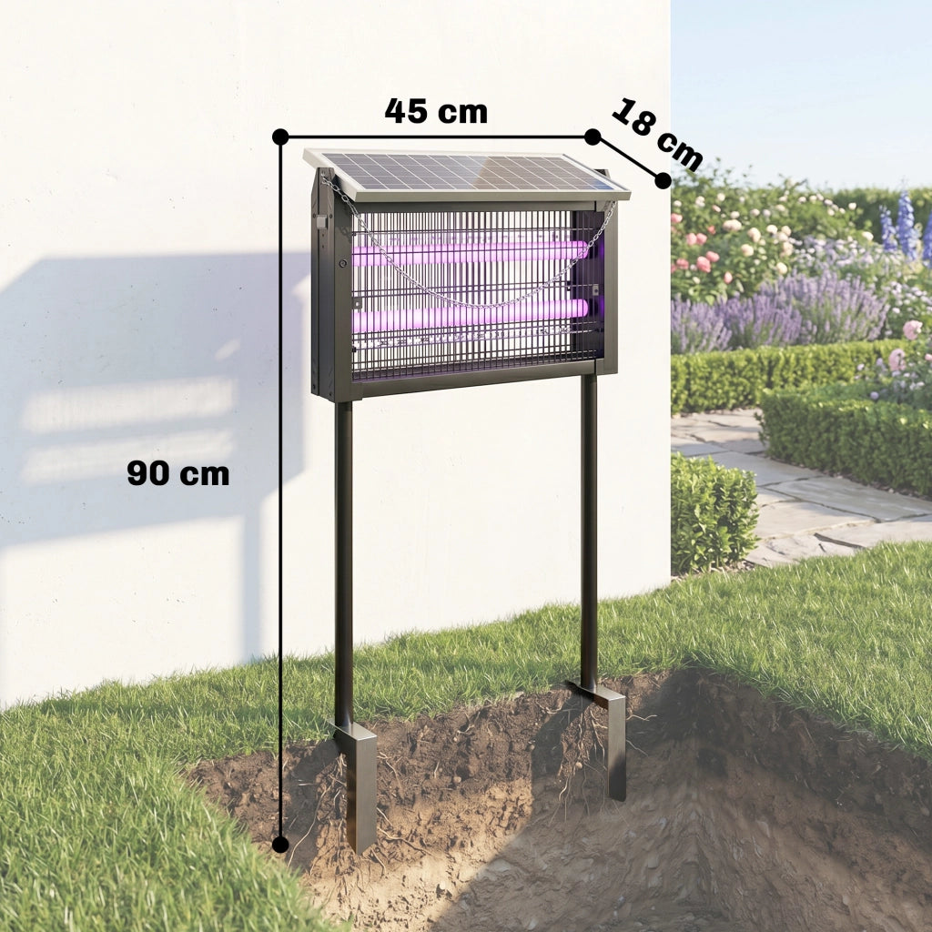 Lampada Antizanzare da Esterno a Energia Solare ¨C zephmum ¨C 45x18x90 cm, Nero