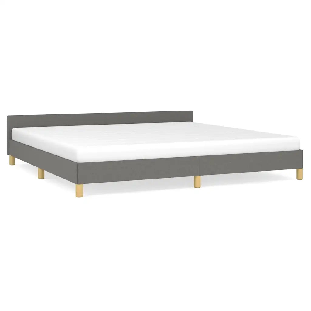 Giroletto senza Materasso-Struttura Letto Grigio Scuro 200x200 cm Tessuto 959094