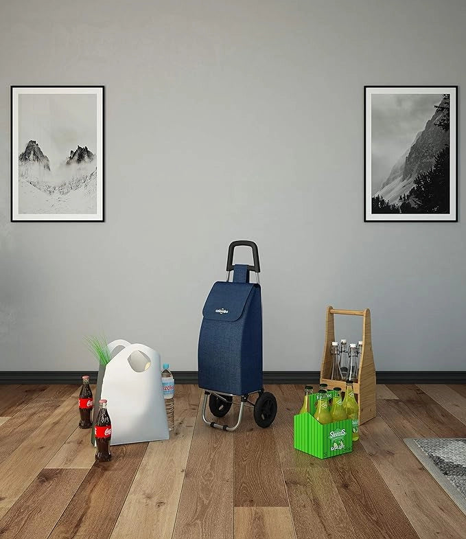 Colombo Carrello spesa ROLLY BLU 36X7X90 Cm Portata 25kg Tessuto Impermeabile