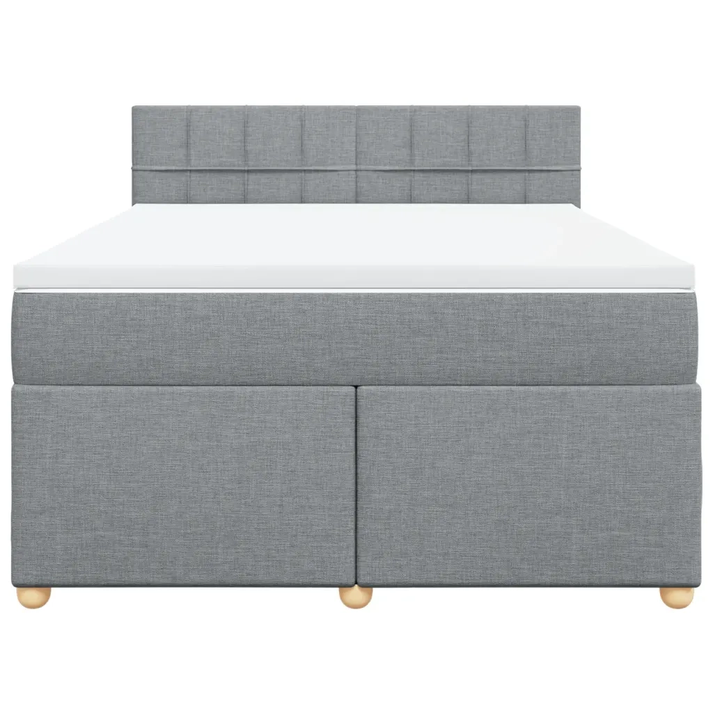Giroletto a Molle con Materasso Grigio Chiaro 160x200cm Tessuto