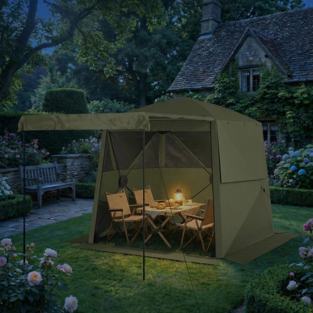 Gazebo 2x2m ¨C zephmum ¨C Impermeabile Resistente 4 Pannelli con Rete