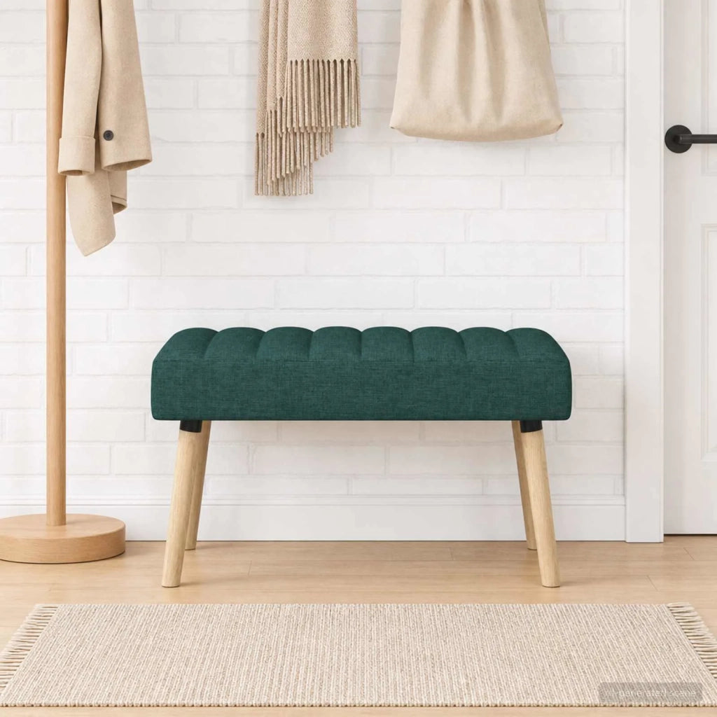 Panchina trapuntata a canale Verde Scuro 80 x 40 x 46 cm 42038478