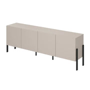 Buffet SALMA 4 porte Push-to-Open – beige & nero opaco, 204×70×40 cm