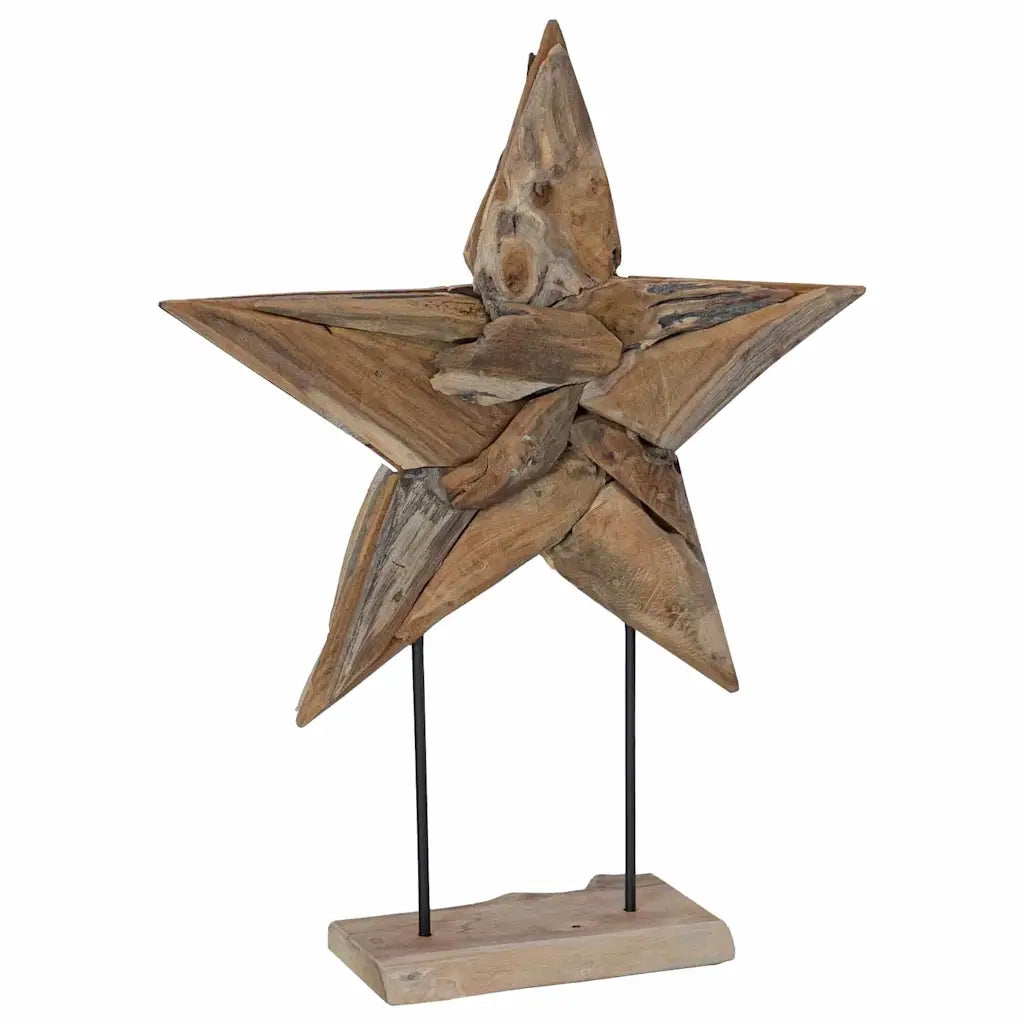 Stella di Natale Marrone 59,5 x 18 x 74 cm Legno di teak solido