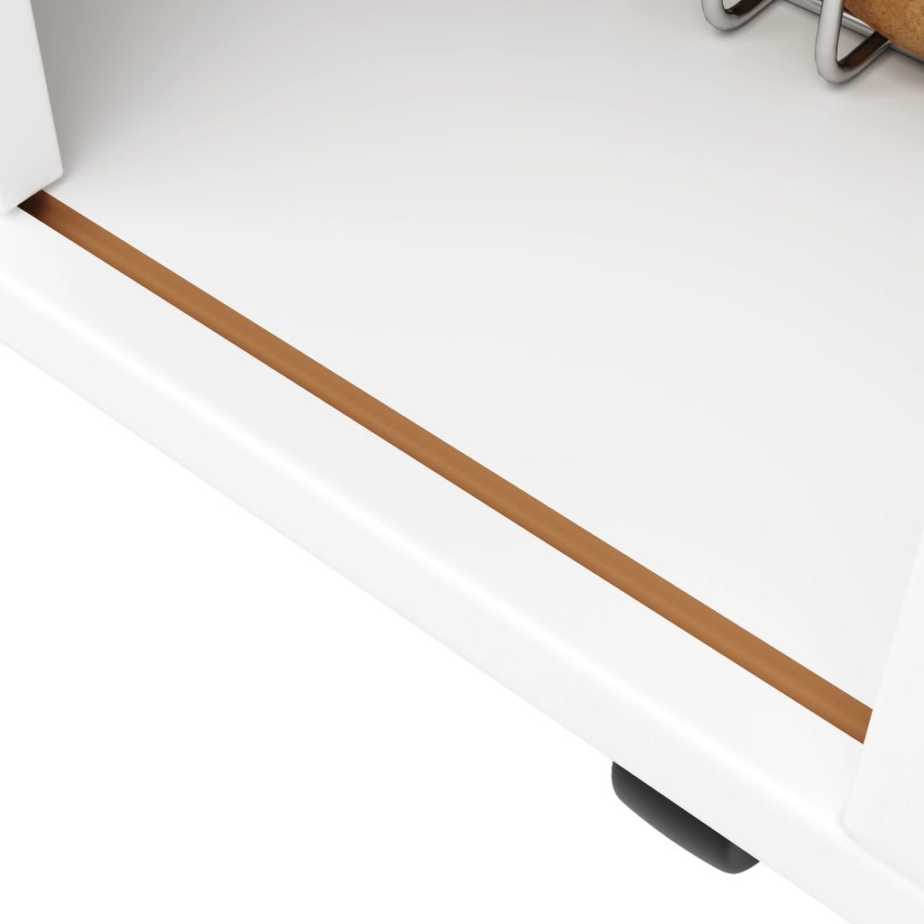 ISOLA PER CUCINA 110x42x90 cm Bianca con piano ribaltabile e ante scorrevoli