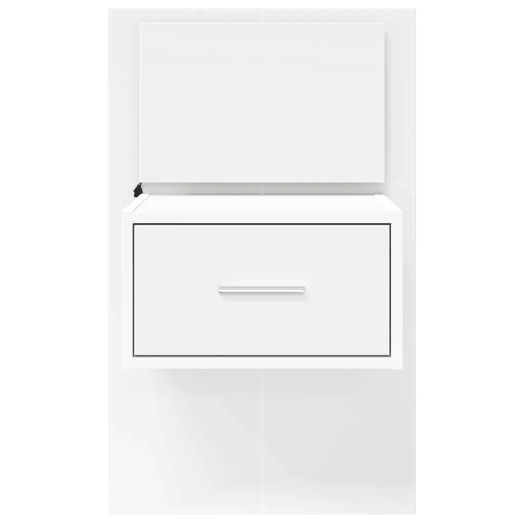 vidaXL Comodino a Parete con Luci LED Bianco
