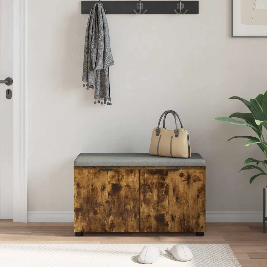 Panca per ingresso con porta Quercia Affumicata 80 x 38 x 46 cm 891484