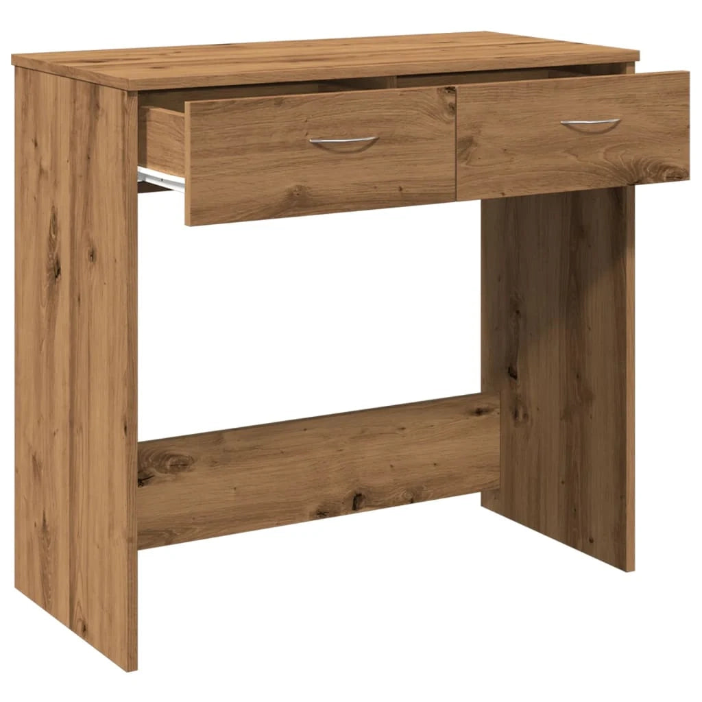 Scrivania tavolo postazione di lavoro mobile per computer studio rovere artigianale 80 x 40 x 75 cm legno ingegnerizzato marrone 02_0023560