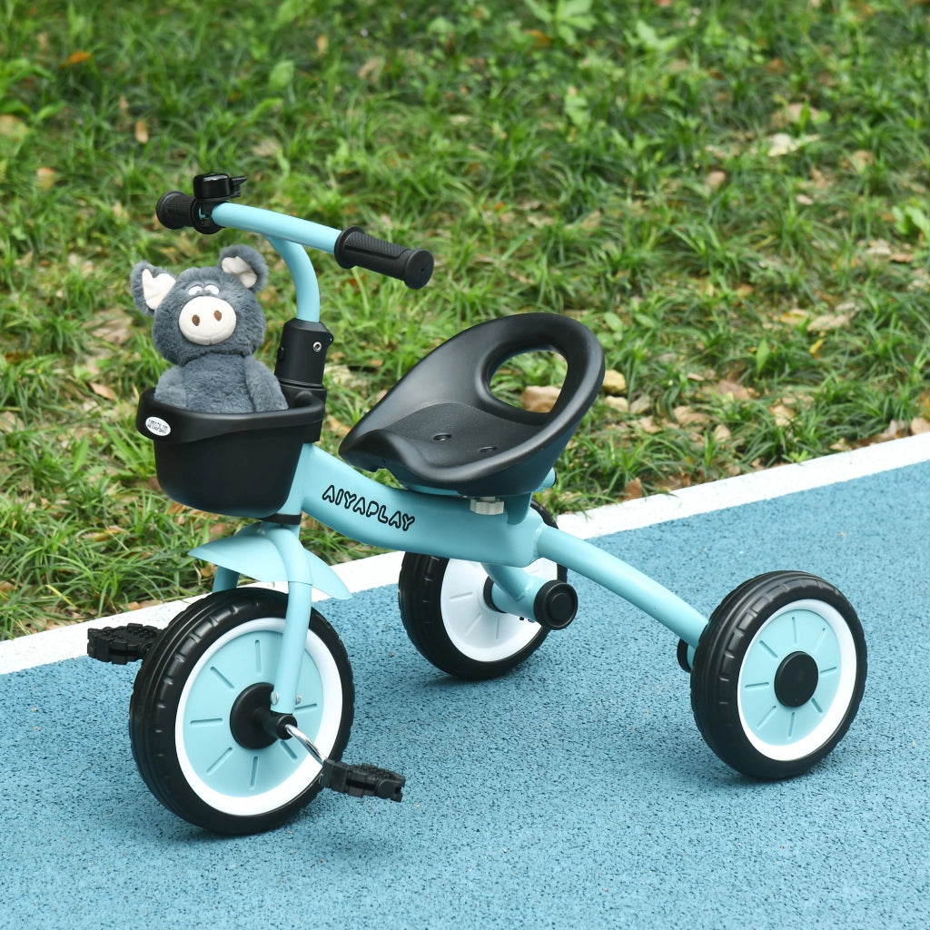 Triciclo Bambini con Seduta Regolabile e Campanello ¨C zephmum ¨C Blu 70.5x50x58cm
