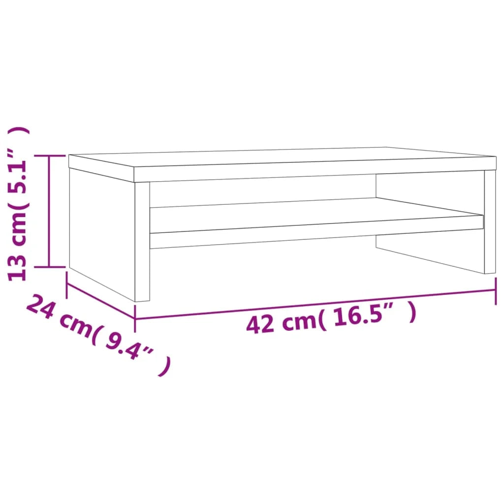 Supporto per monitor 42 x 24 x 13 cm in legno ingegnerizzato grigio 02_0029203