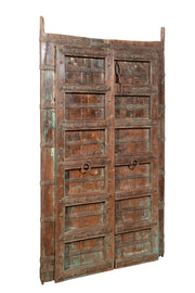 Biscottini Porta portone in legno massello e ferro da interno o da esterno vecchia e antica medievale scorrevole