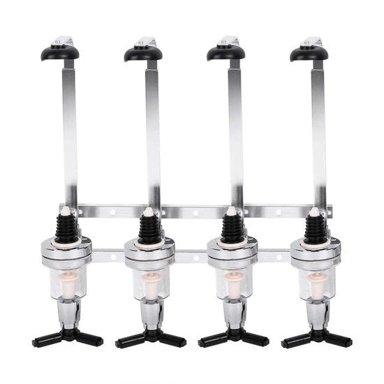 Dispensatore di alcol per 4 bottiglie - Stile bar - Posizionamento su parete o pavimento - Dispensatore di drink per 30 ml