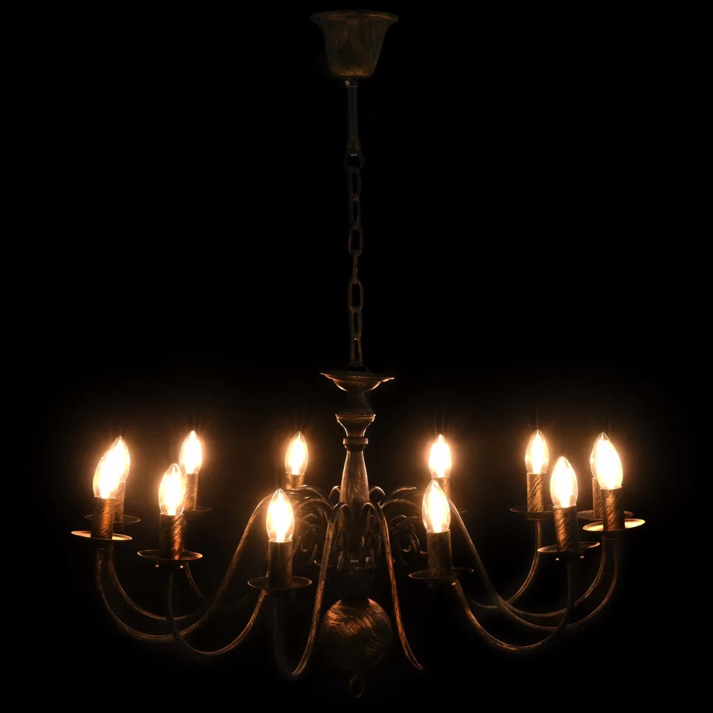 Candelabro Stile Anticato Nero 12 Lampadine E14 CFW8175109