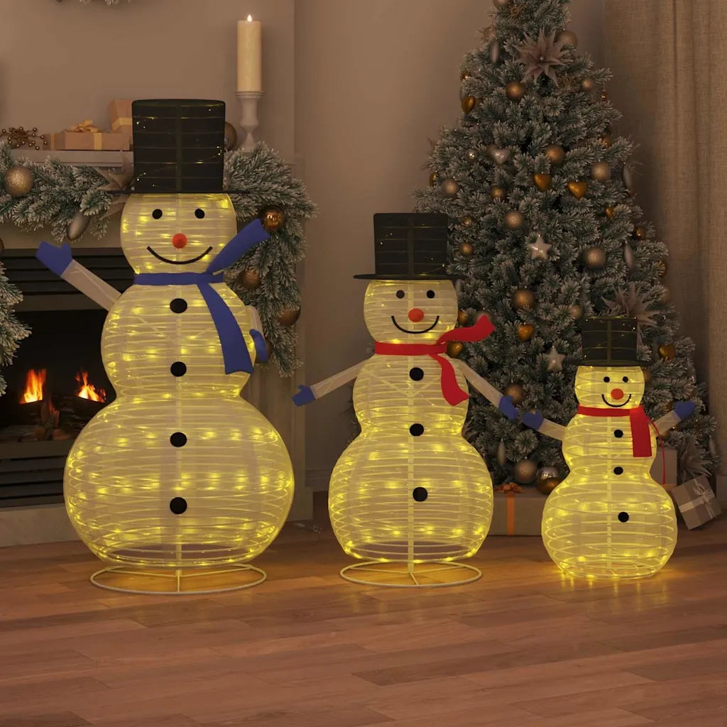Famiglia di Pupazzi di Neve di Natale 3 pcs Bianco caldo 42018968