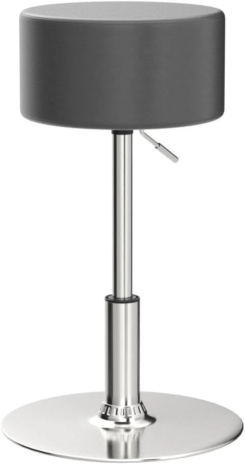 Sgabello Design, Nero, 33.5 x 67 cm per tavolo da toeletta, regolabile in altezza con rivestimento in similpelle resistente