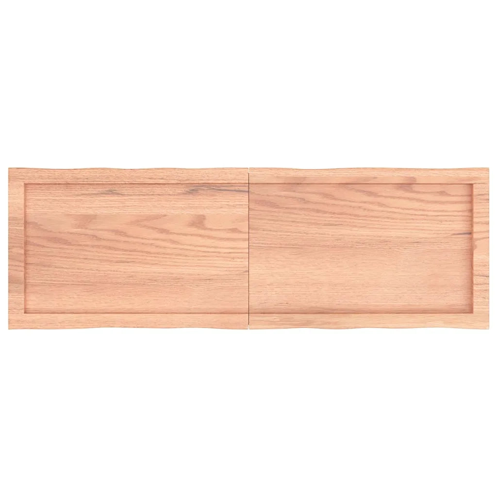 Piano Tavolo Marrone Chiaro 120x40x(2-4) cm Rovere Non Trattato 363956
