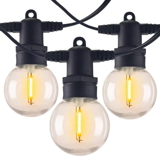 Illuminazione per tenda Catena di luce LED impermeabile per esterno 25FT Catena di luce impermeabile per esterno 12 + 2 LED G40 Catena di luce per esterno Per illuminazione commerciale Giardino dietro casa Decorazione di festa