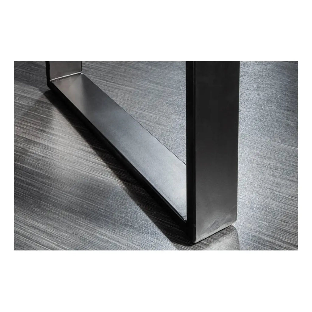 Table ARKAYA 160 cm – Piano in legno di acacia selvatica verniciato e gambe in metallo nero a U – Stile industriale