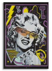 Stampa Artistica con LED e applicazione 3D su Tela Moden Marilyn - Quadro Icona Pop 60x90 cm