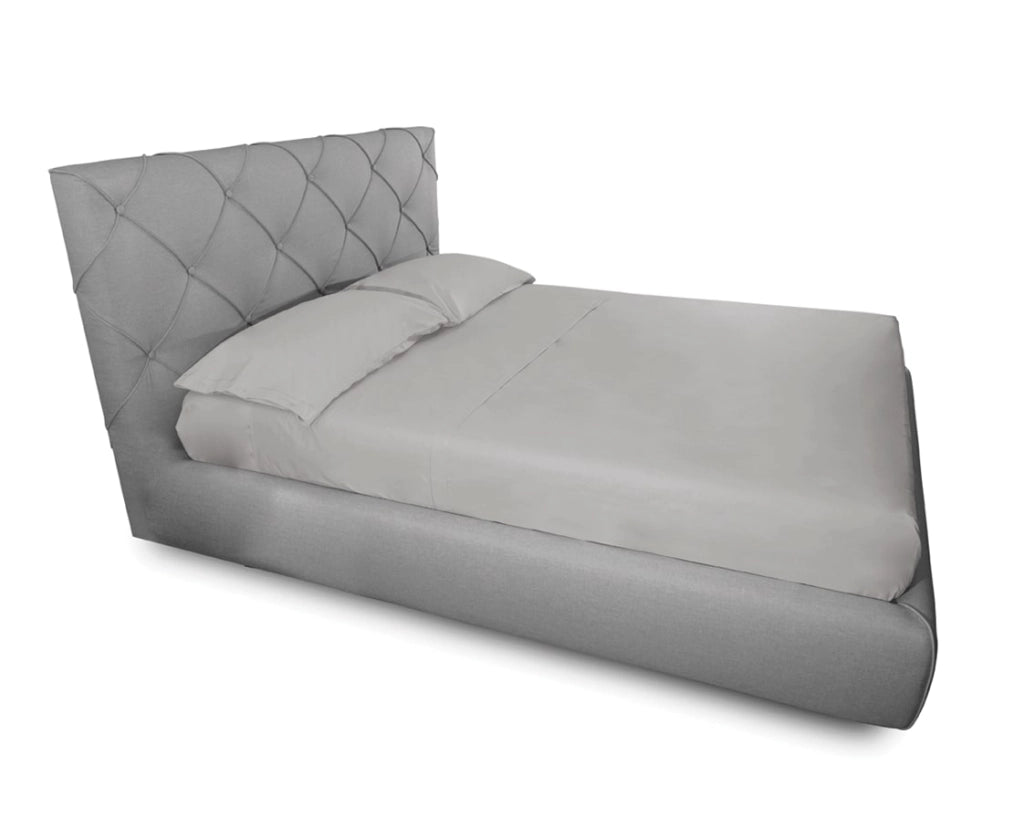 Completo Lenzuola In 100% Cotone In Tinta Unita Made In Italy - 1 Piazza e Mezza - Grigio