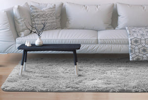 AIO FACTORY 80x120 cm TAPPETO PELOSO ANTISCIVOLO Tappeto morbido grigio chiaro