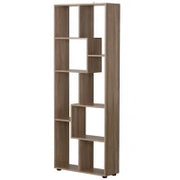 Libreria in Legno Design Moderno con 8 Ripiani, 70x24x178cm, Color Legno Naturale