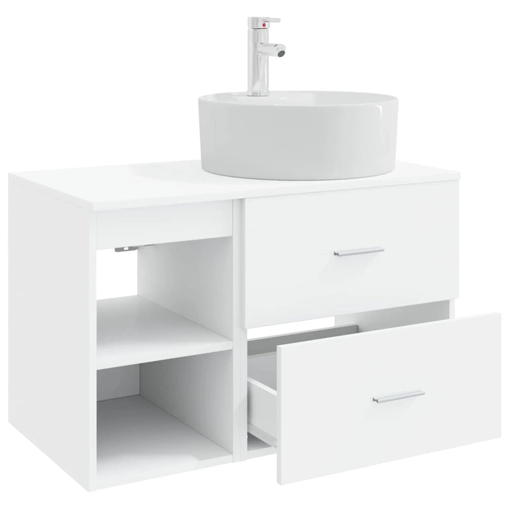 Set di mobili per il bagno 2 pcs Bianco Legno ingegnerizzato 3403904