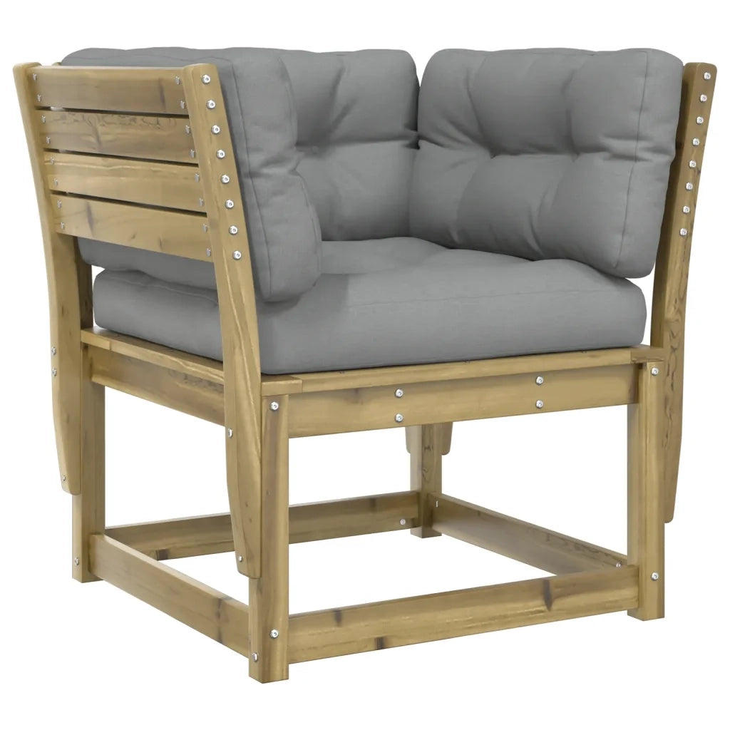 Divano Giardino Braccioli con Cuscini Legno di Pino Impregnato 844698