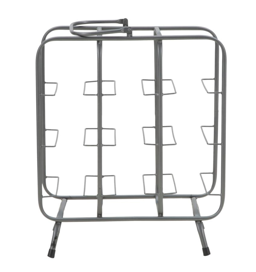 Porta Bottiglie Rack Quadrato 9 Posti 40x23x47,5 cm in Ferro Grigio