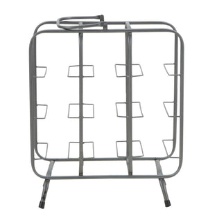 Porta Bottiglie Rack Quadrato 9 Posti 40x23x47,5 cm in Ferro Grigio