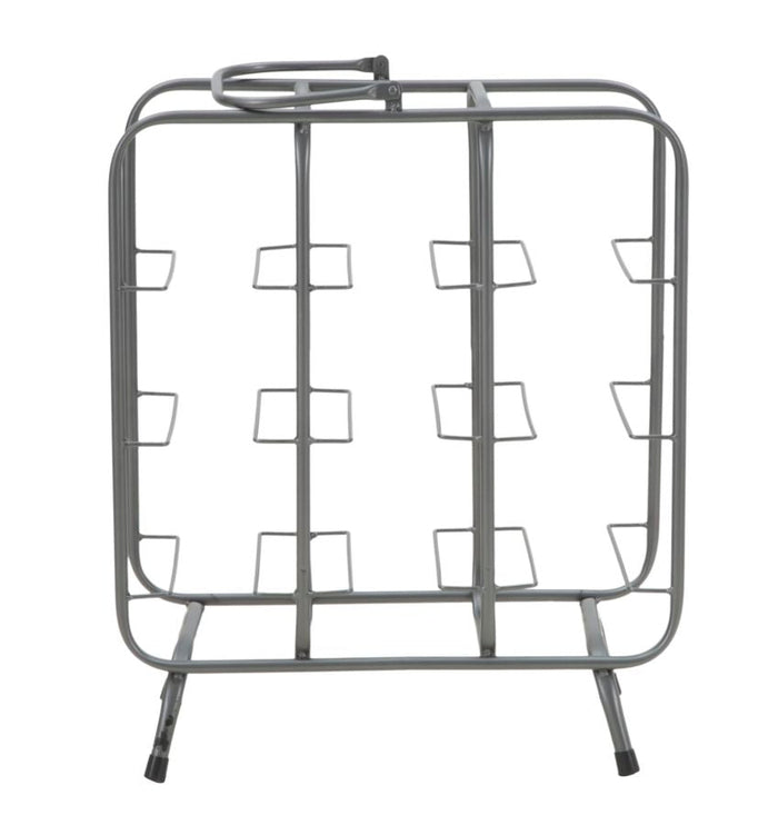 Porta Bottiglie Rack Quadrato 9 Posti 40x23x47,5 cm in Ferro Grigio