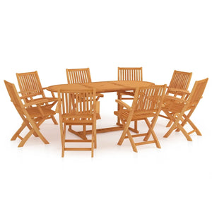 Set da Pranzo da Giardino 9 pz in Legno Massello di Teak cod mxl 67271