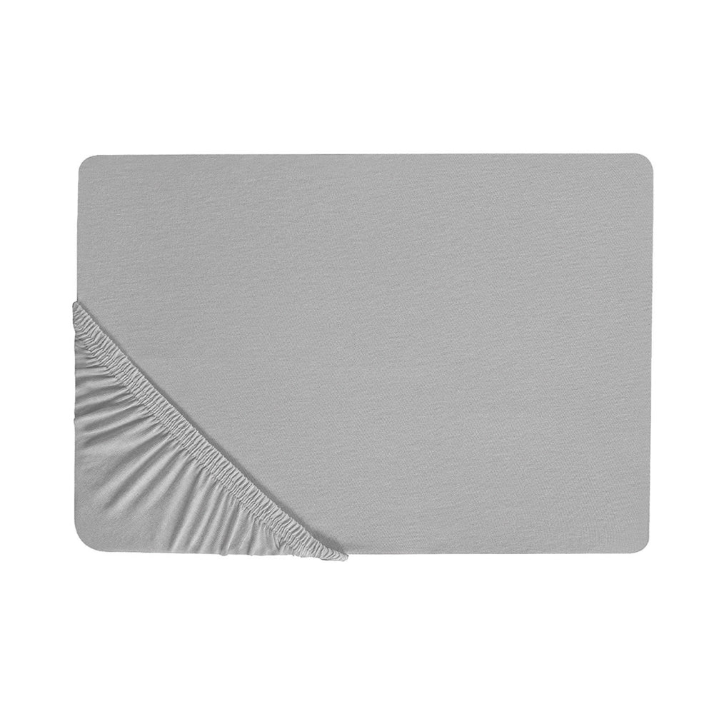 Lenzuolo con angoli cotone grigio chiaro 90 x 200 cm coprimaterasso elasticizzato modello classico a tinta unita camera da letto classica