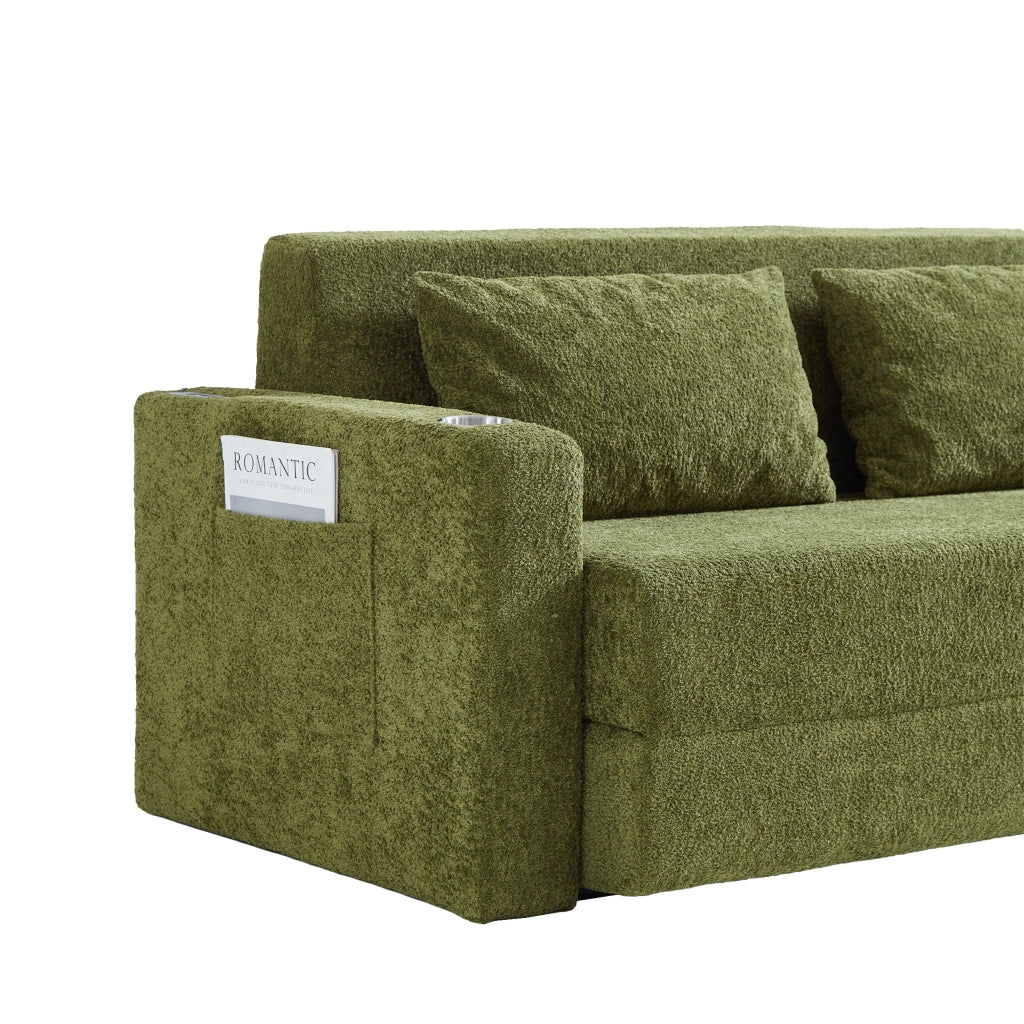 DIVANO LETTO 2 posti pieghevole in schiuma verde