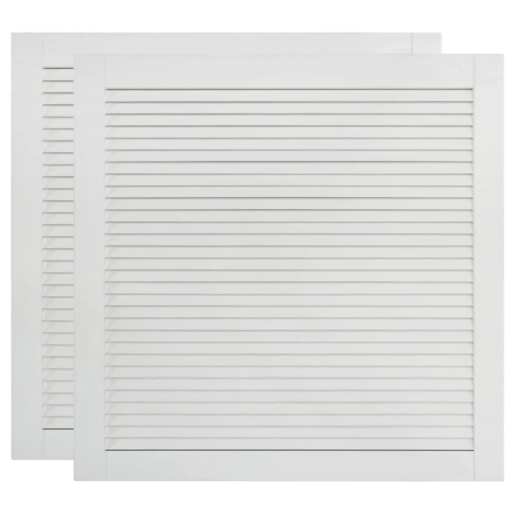Porte a persiana 2 pezzi 39,5 x 39,4 cm legno di pino massiccio bianco 02_0003902