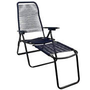 Marvin Sdraio Cordonata con Poggiapiedi Sedia a Sdraio da Giardino Filo in Pvc Pieghevole Metallo Poltrona Relax da  Blu