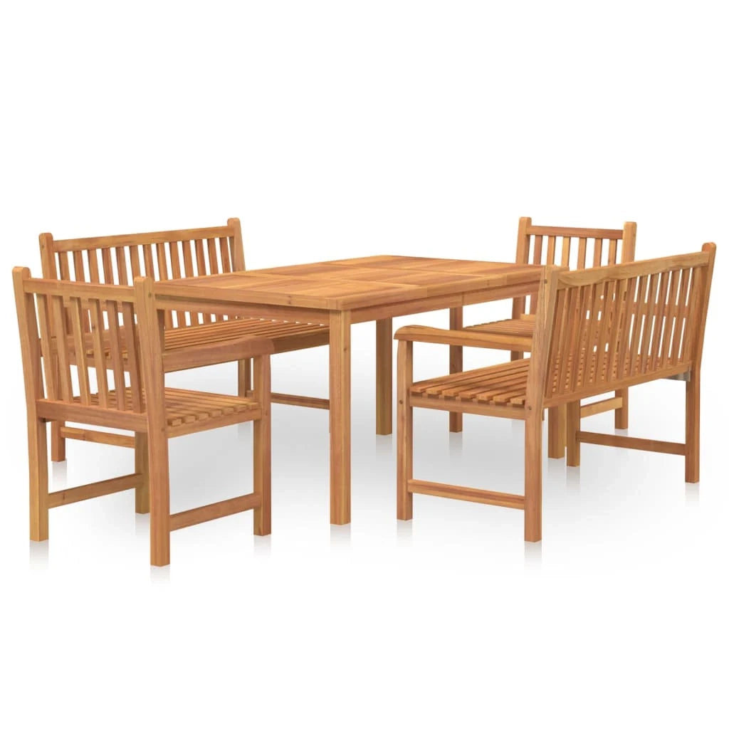 Set da pranzo da esterno/mobili da giardino in legno massello di teak da 5 pezzi 02_0014288