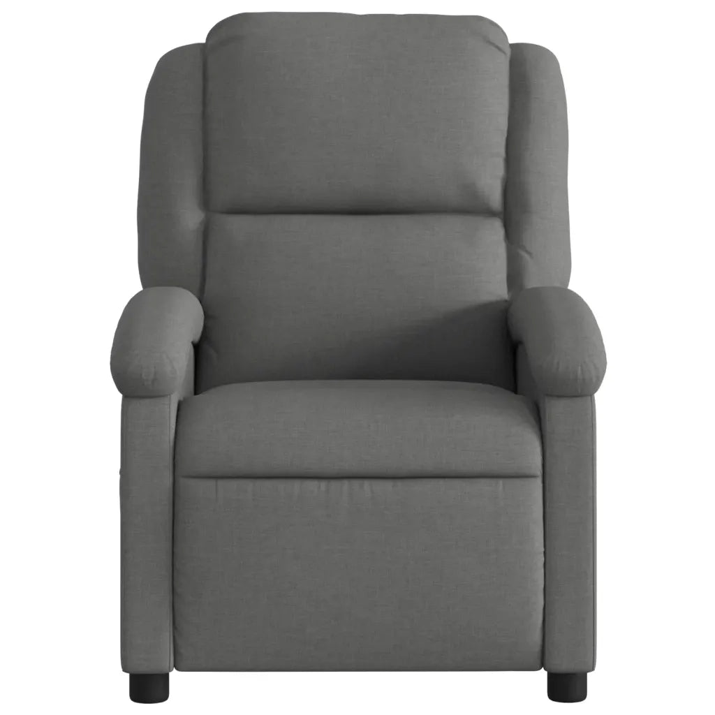 Poltrona Massaggiante Reclinabile Grigio Scuro in Tessuto 371764