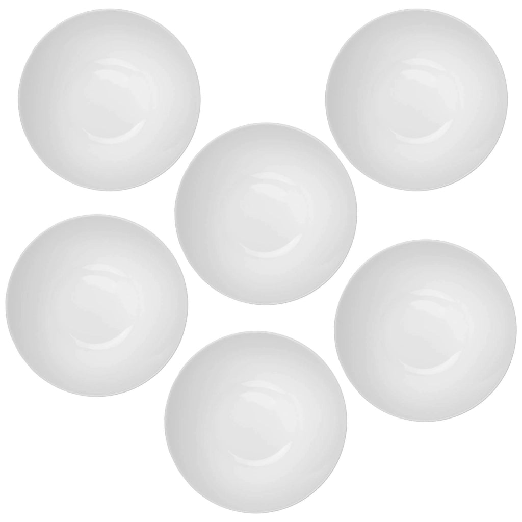 Set di 6 ciotole in vetro KADAX da 18 cm per insalata, zuppa e snack, colore bianco.