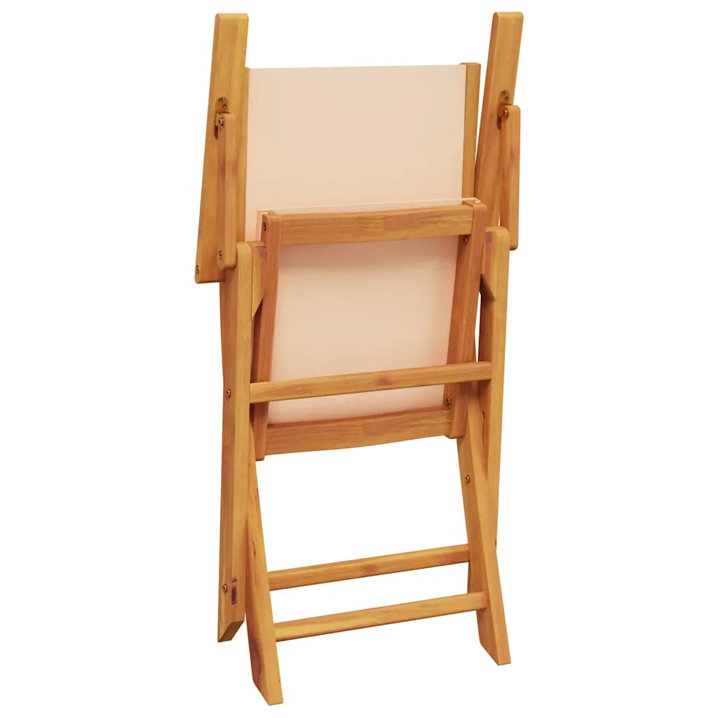 Sedie da Giardino 2pz Beige Legno Massello di Acacia e Tessuto 367672