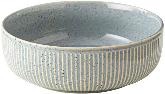 Servizio da 4 litri - Ciotola da servizio ceramica 28 cm - Ciotola per mescolare - Ciotola per zuppa - Sicuro per alimenti - Decorazione a strisce unica