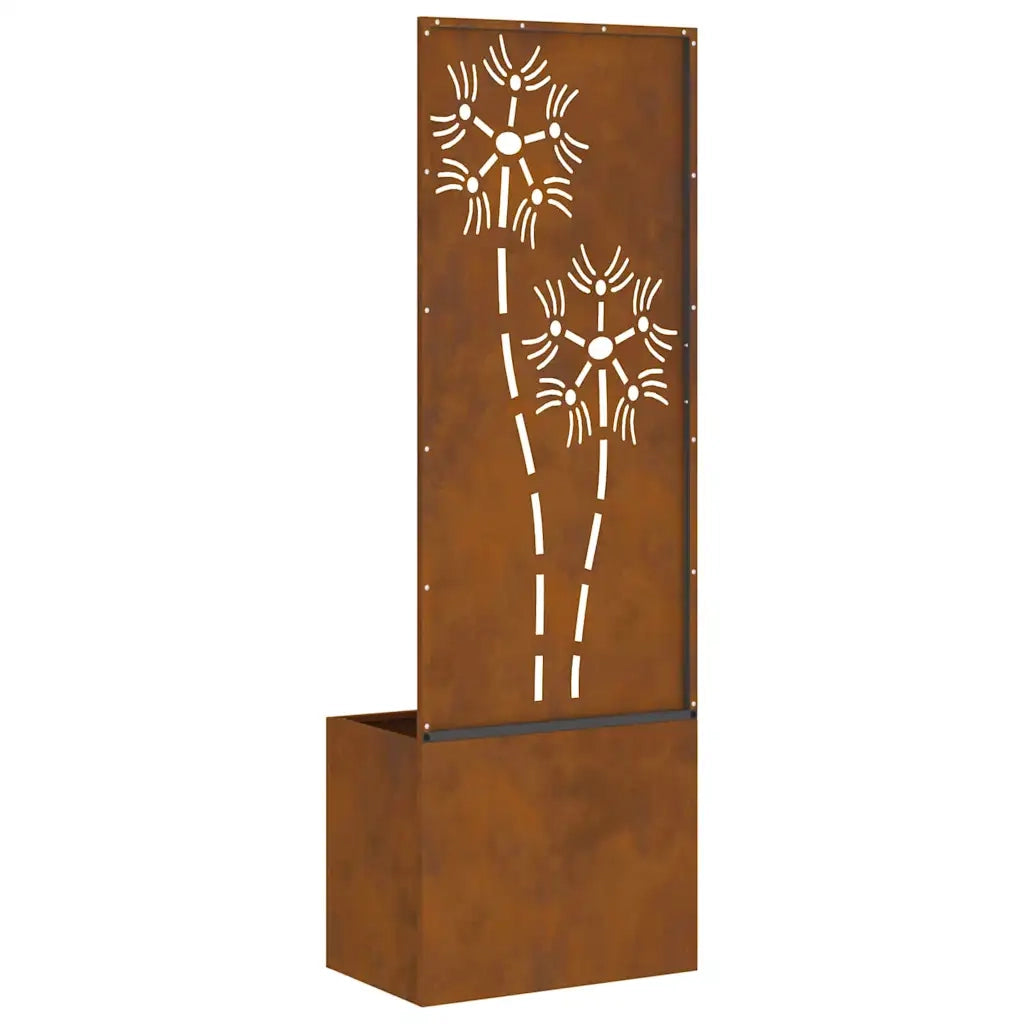 vidaXL Vaso da Giardino con Pannello Decorativo Ruggine 50 x 140 cm