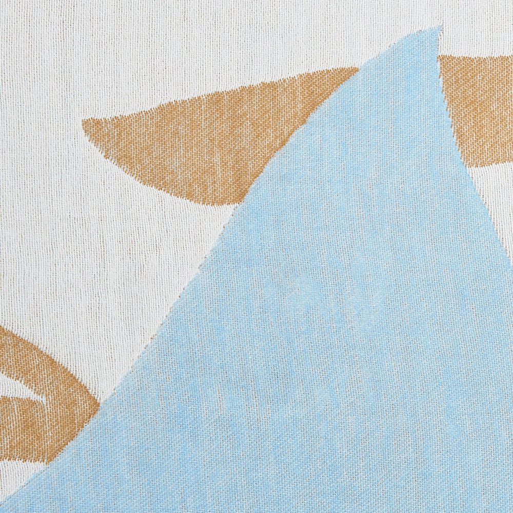 Coperta beige e blu misto poliestere e acrilico 130 x 170 cm Motivo decorativo astratto