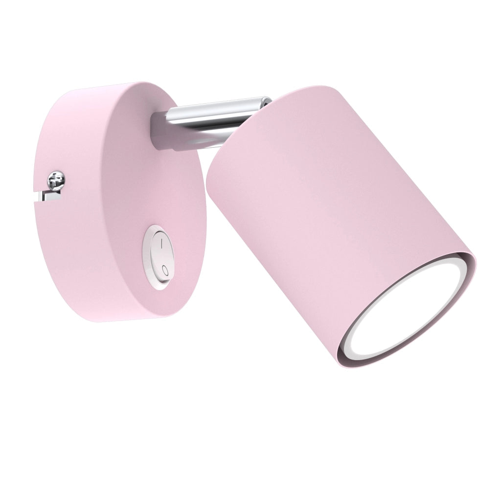 Applique bimbi rosa con interruttore GU10 8W Luminex