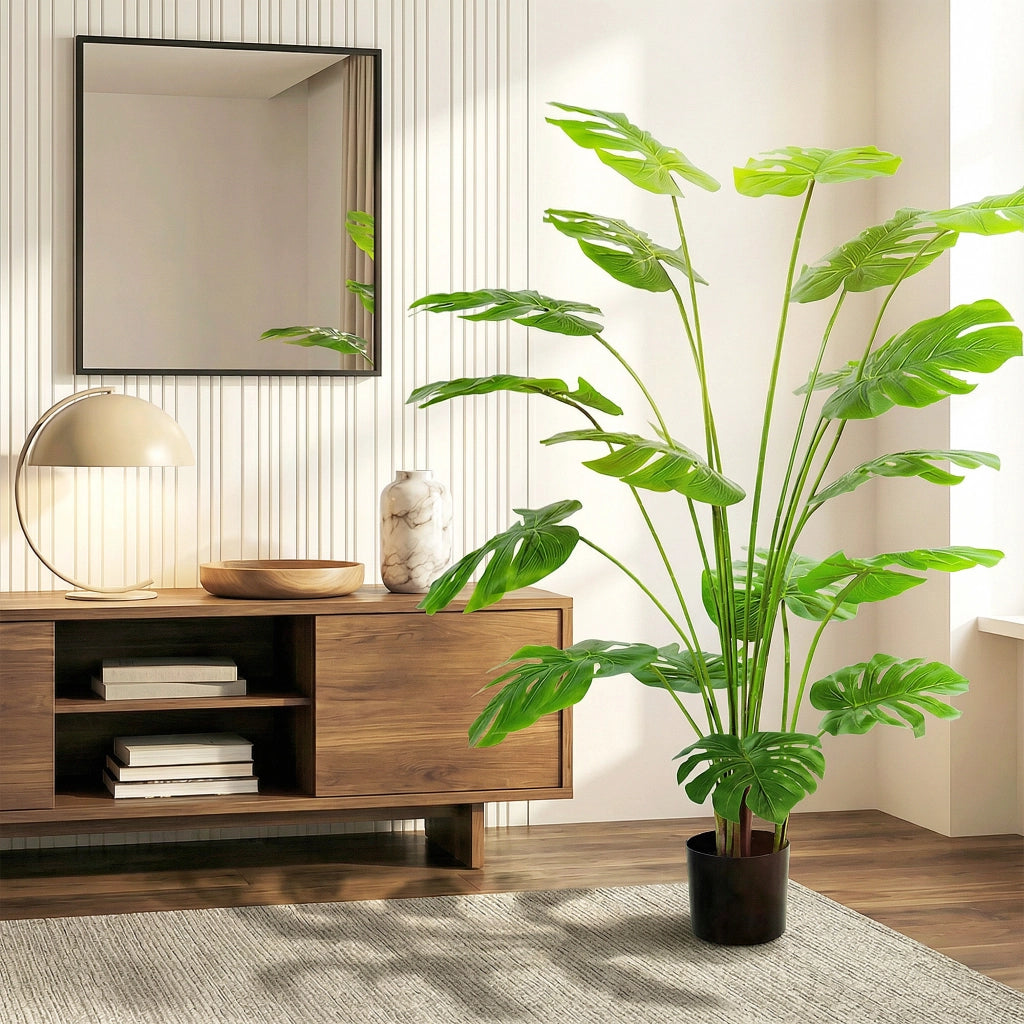 Pianta artificiale Monstera Deliciosa con vaso ¨C Minimal ¨C verde, altezza 150 cm