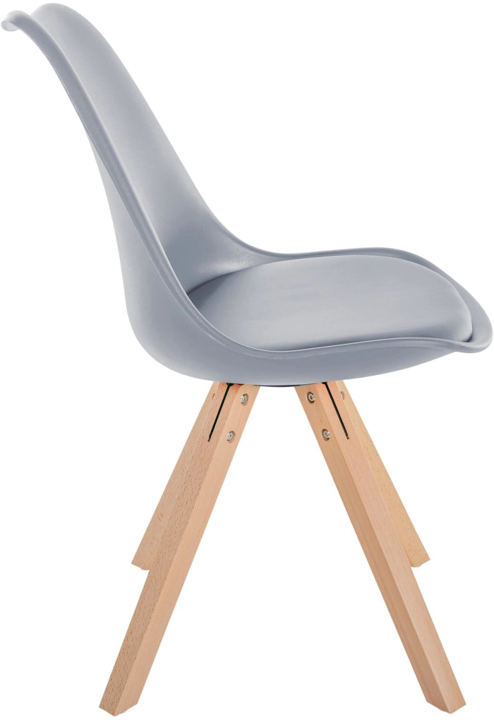 Sedia Sofia in plastica grigio,natura (quadrato)
