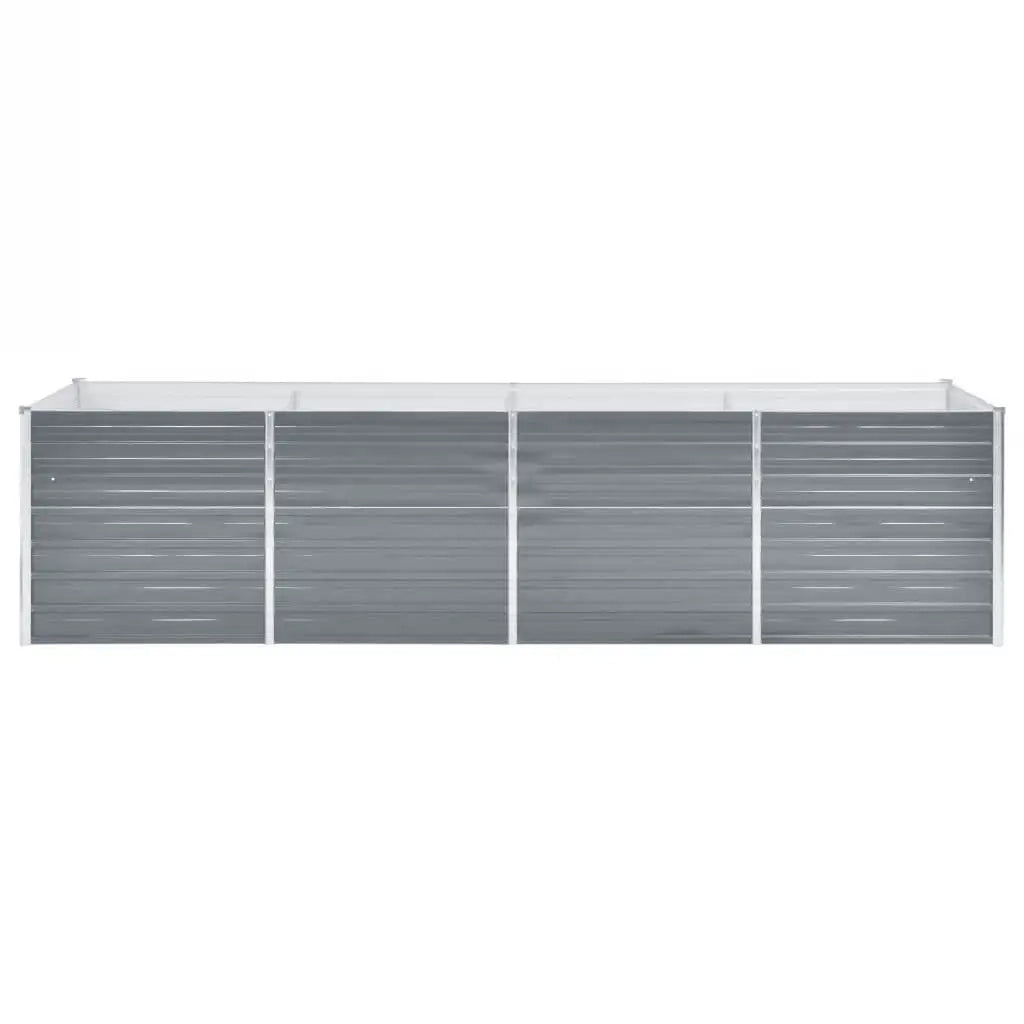 Letto Rialzato Giardino in Acciaio Zincato 320x80x77 cm Grigio
