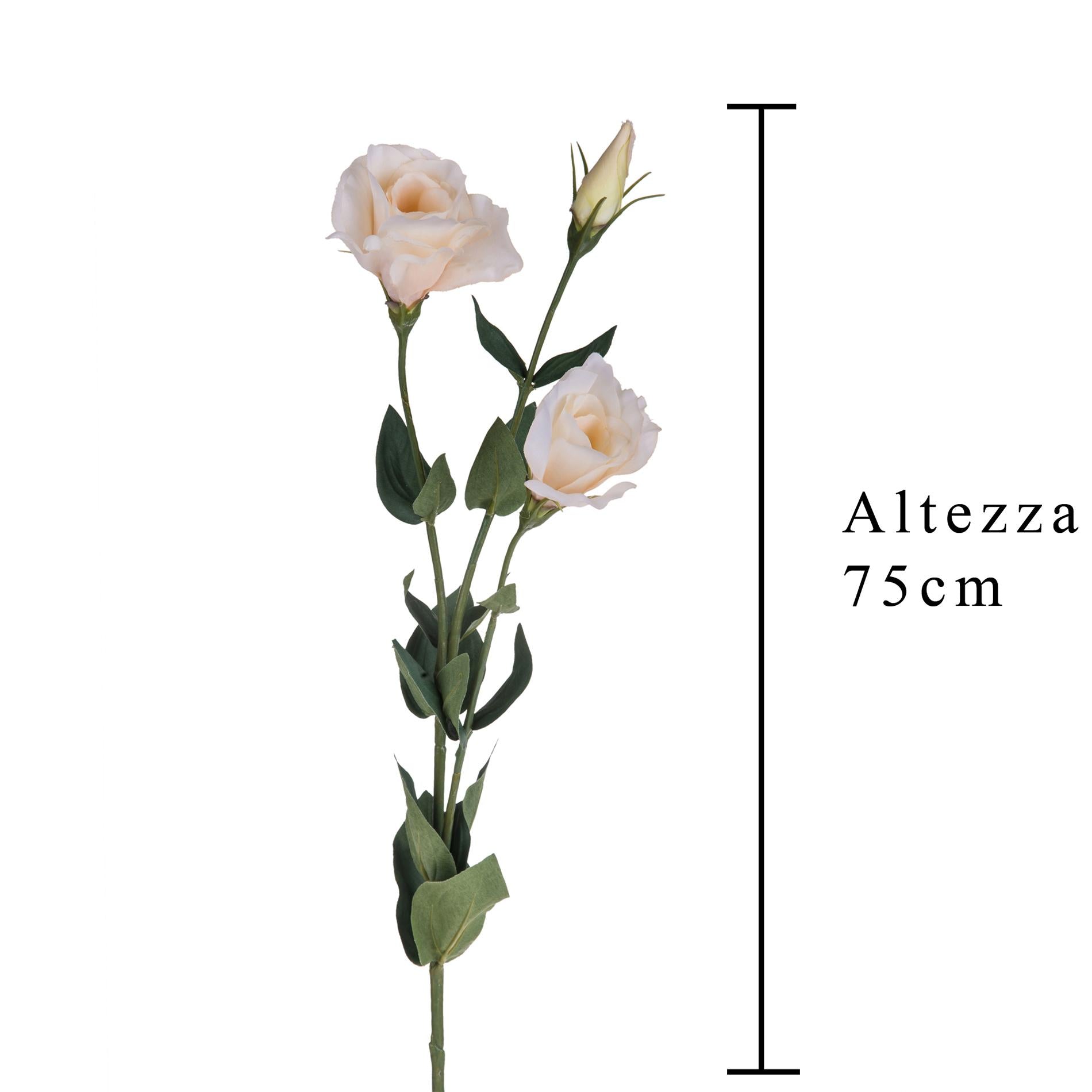 Set 6 Lisianthus Artificiali con Fiori Altezza 75 cm